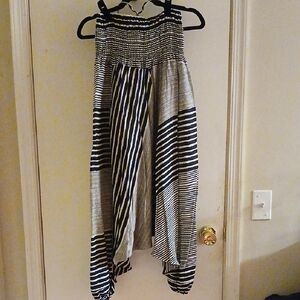 Striped Black and White Harem Pants/Jumpsuit